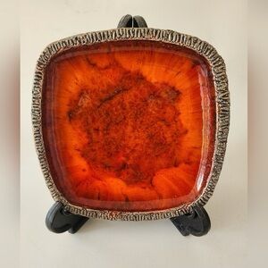 LARGE VINTAGE 7inch RETRO FAT LAVA STYLE CERAMIC TRINKET DISH